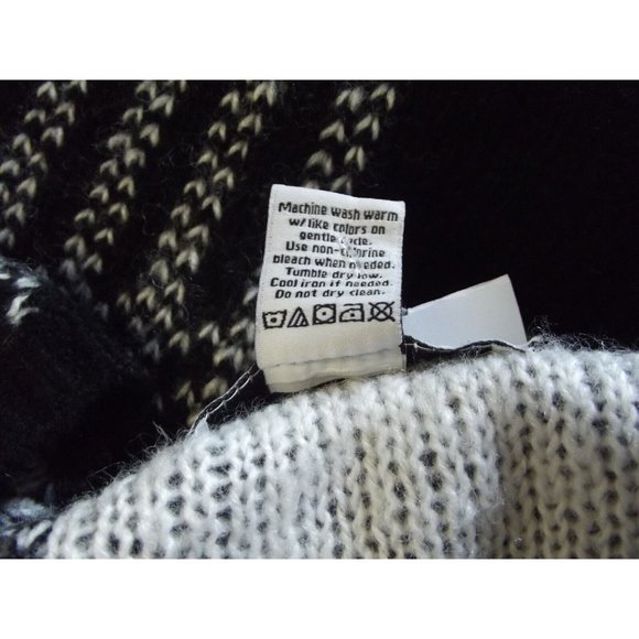 New York Laundry Sweater Womens Sz Small Wool Blend black white checkered plaid - Picture 9 of 9